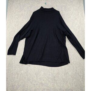Lane Bryant Womens Black Mock Turtleneck Long Sleeve Top Size 26/28
